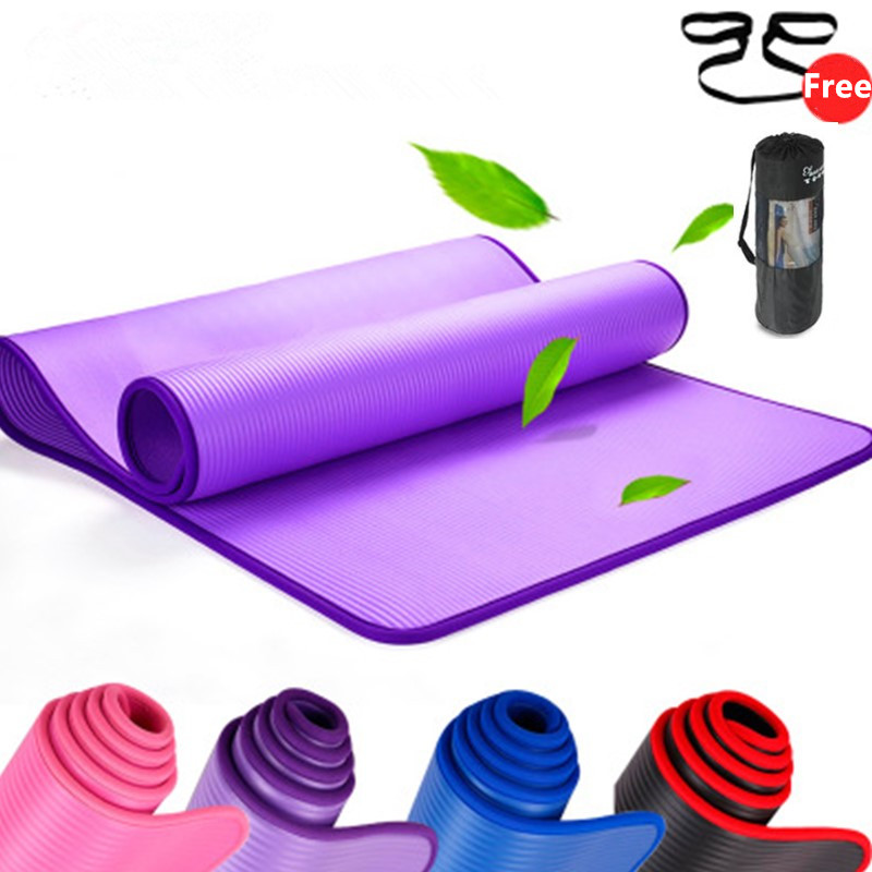 Pilates Yoga Mat - 10mm 논슬립 요가 매트 183cm*61cm 두꺼운