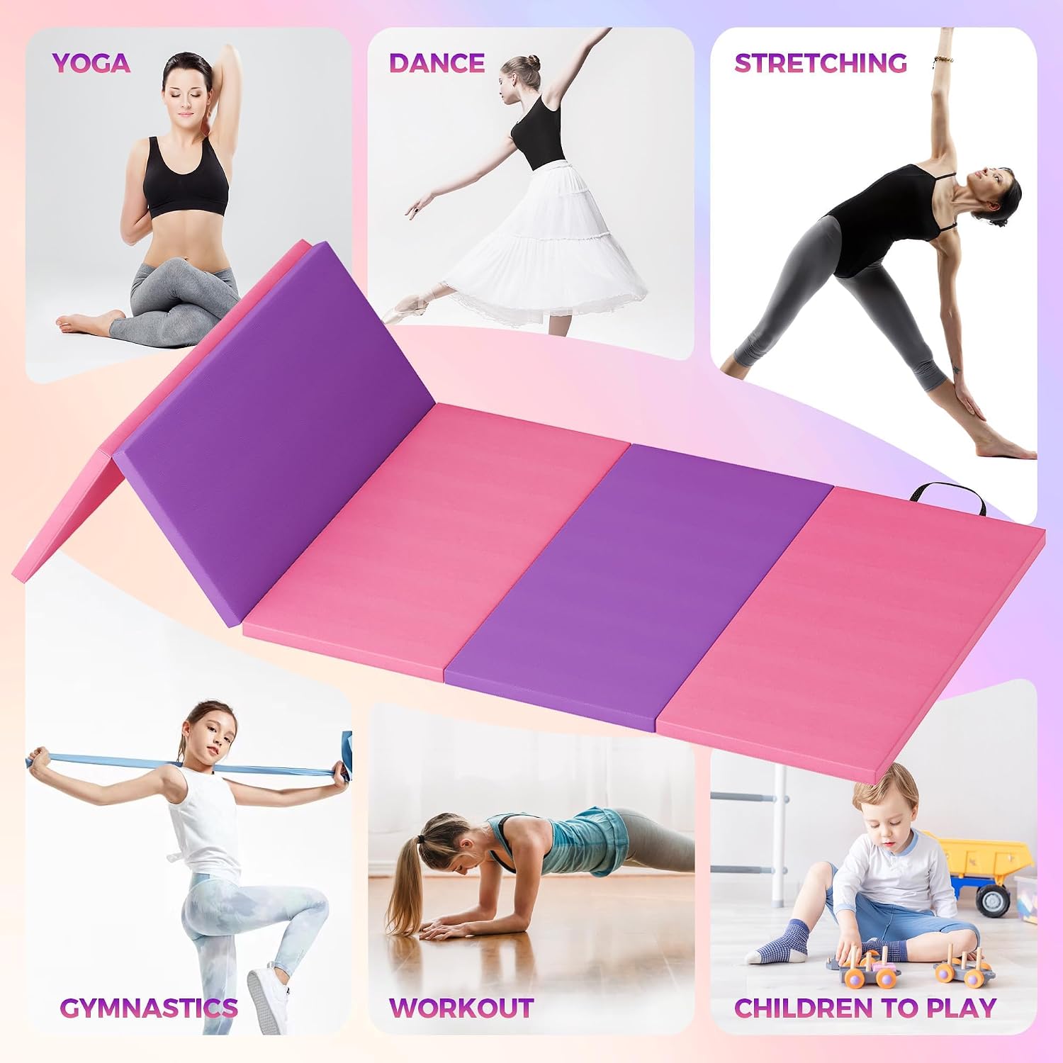 Pilates Yoga Mat - 접이식 요가 매트 체조 매트 5단