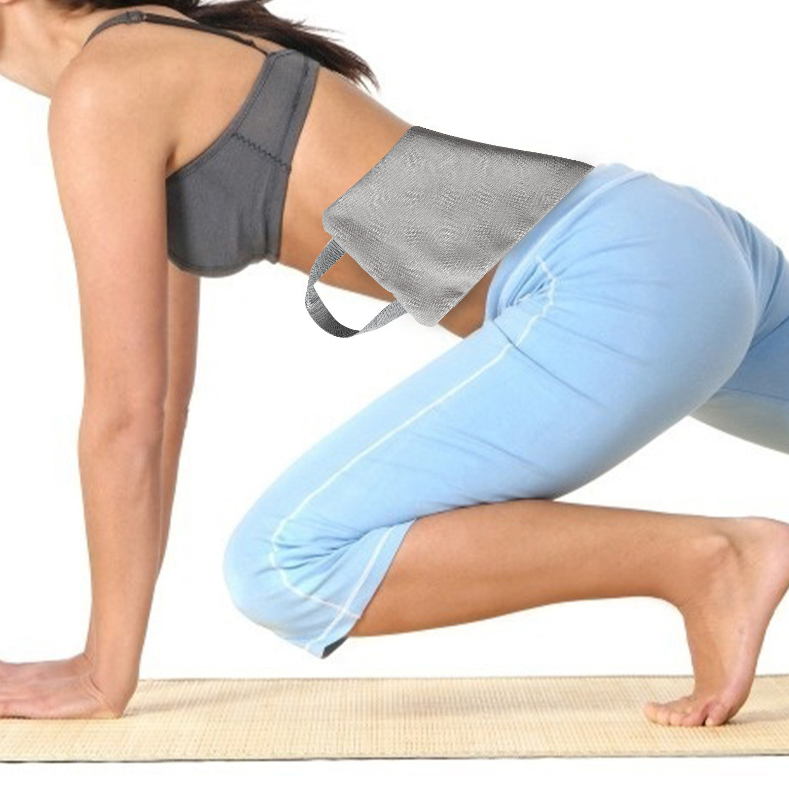 Yoga Sandbag Weight - 다크 그레이 캔버스 소재의 피트니스 샌드백,