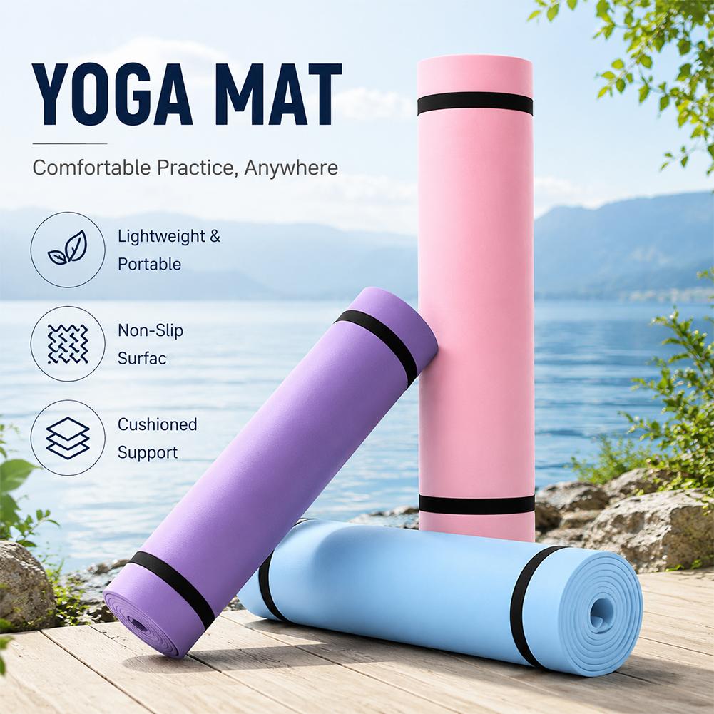 Pilates Yoga Mat - 1/2Pcs 두꺼운 요가 매트 미끄럼 방지