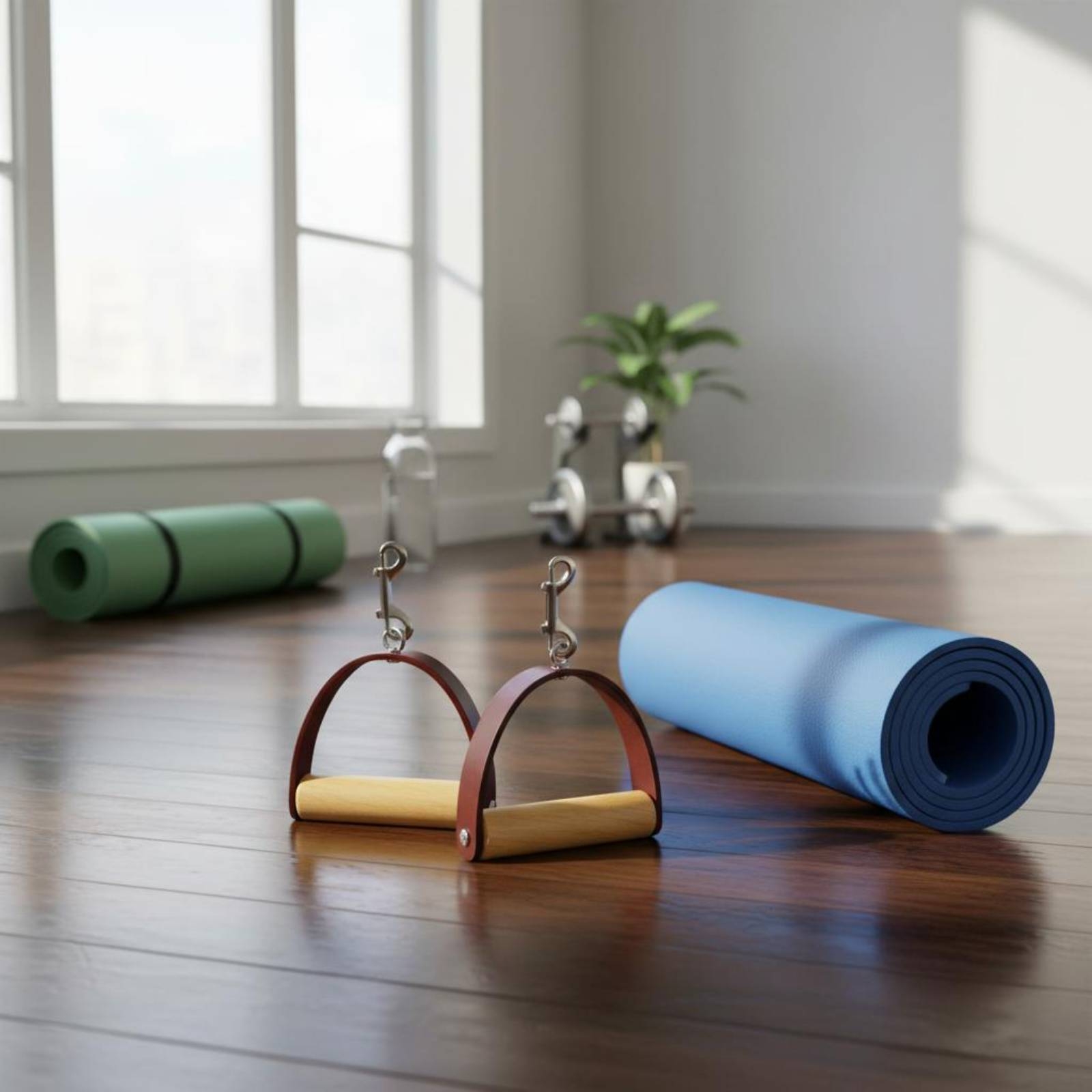 2개 세트 필라테스 가죽 손잡이 나무 그립 금속 클립  - Pilates & Yoga Knokke 리뷰 및 가격