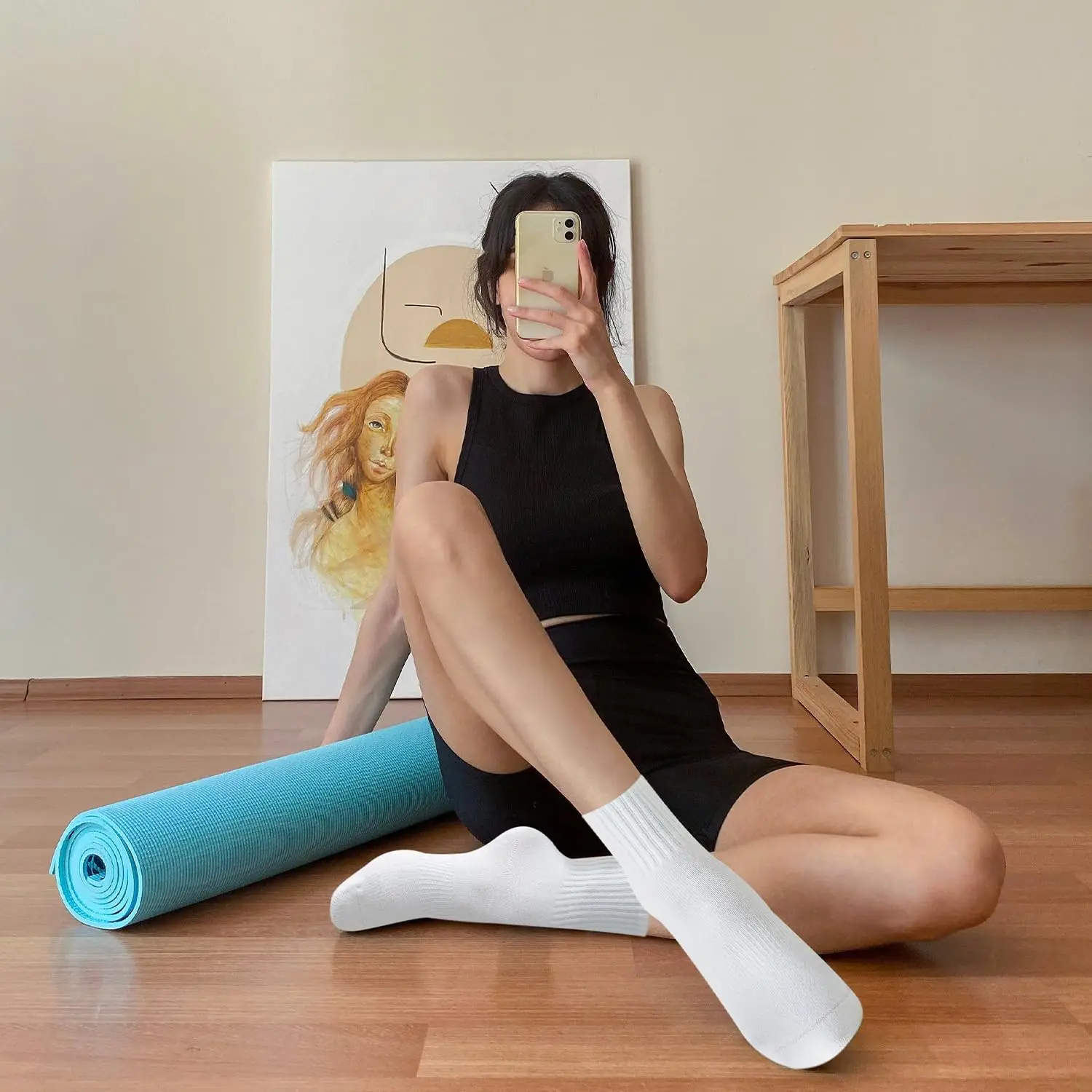 여성용 요가 양말 4켤레, 단색 미드솔 미끄럼 방지 그 - Pilates & Yoga Knokke 리뷰 및 가격