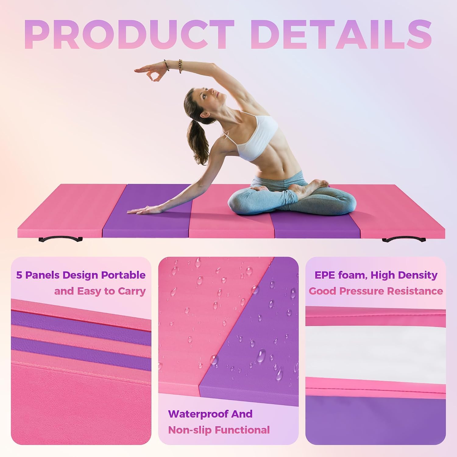 접이식 요가 매트 체조 매트 5단 접이식 운동 바닥 매 - Pilates Yoga Mat 리뷰 및 가격