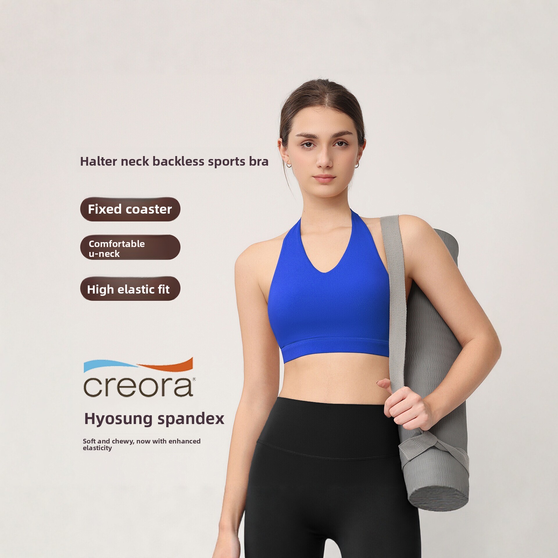 여성용 홀터 스포츠 브라, 고정 패드 포함, 충격 방지 - Pilates Yoga Fitness 리뷰 및 가격