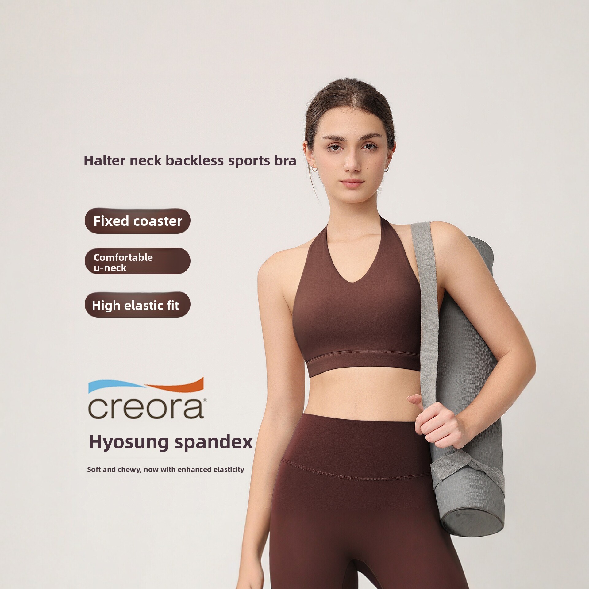 여성용 홀터 스포츠 브라, 고정 패드 포함, 충격 방지 - Pilates Yoga Fitness 리뷰 및 가격
