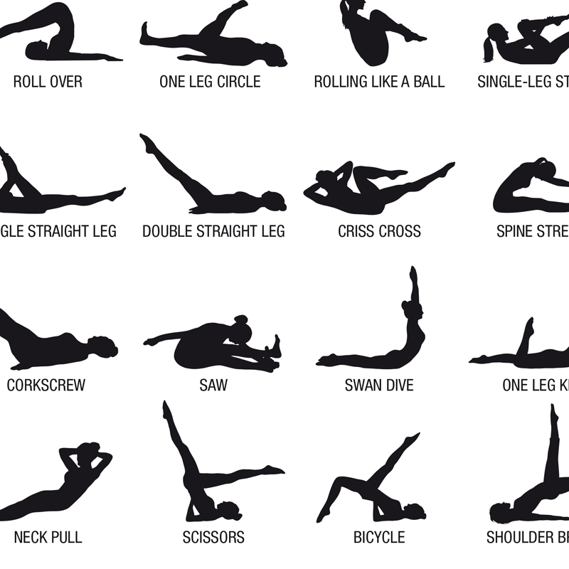 프레임리스 필라테스 운동 차트 포스터 캔버스 프린트,  - Pilates Yoga Fitness 리뷰 및 가격