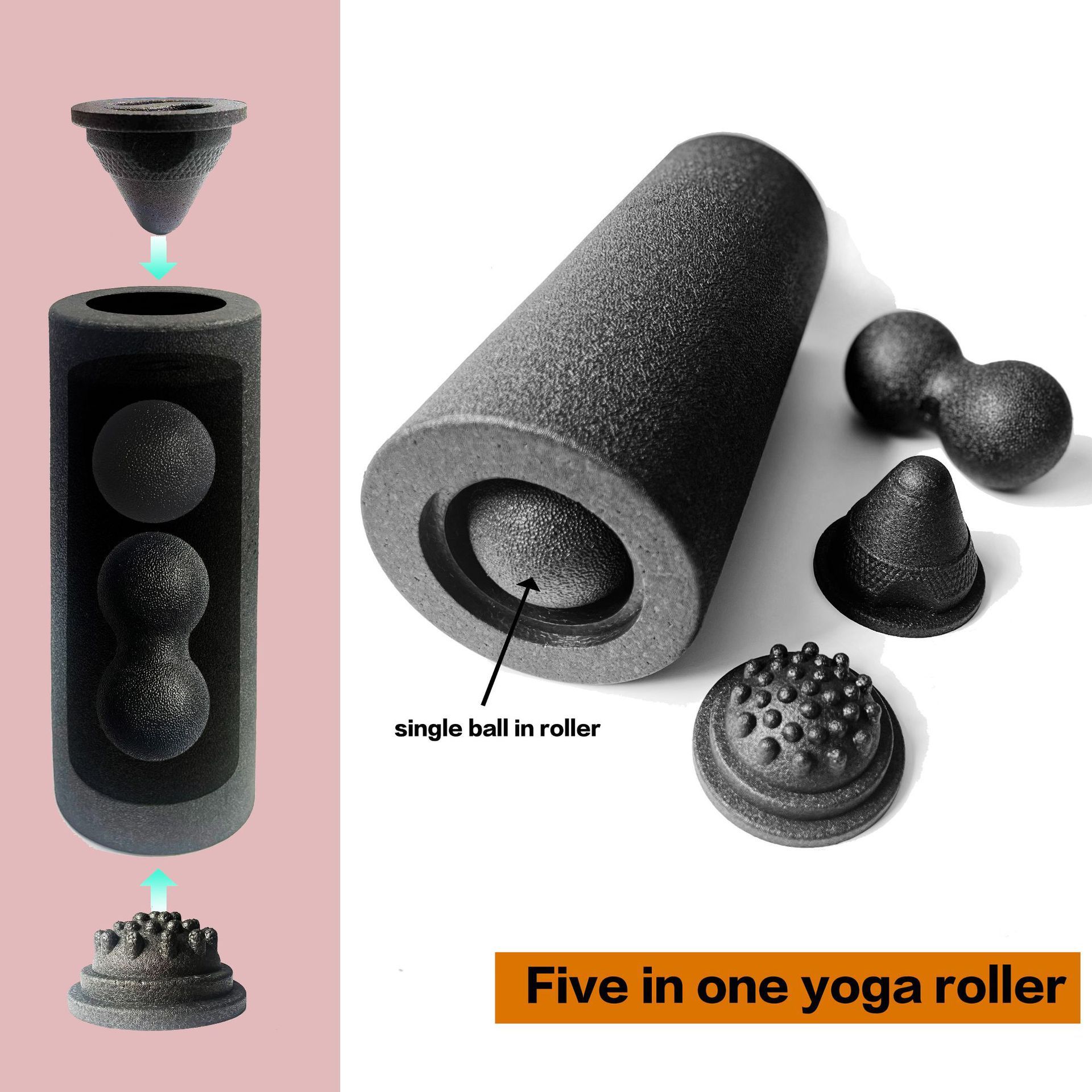 5-in-1 근막 롤러 세트 근육 회복 세트 - 등,  - Pilates Yoga Ball 리뷰 및 가격